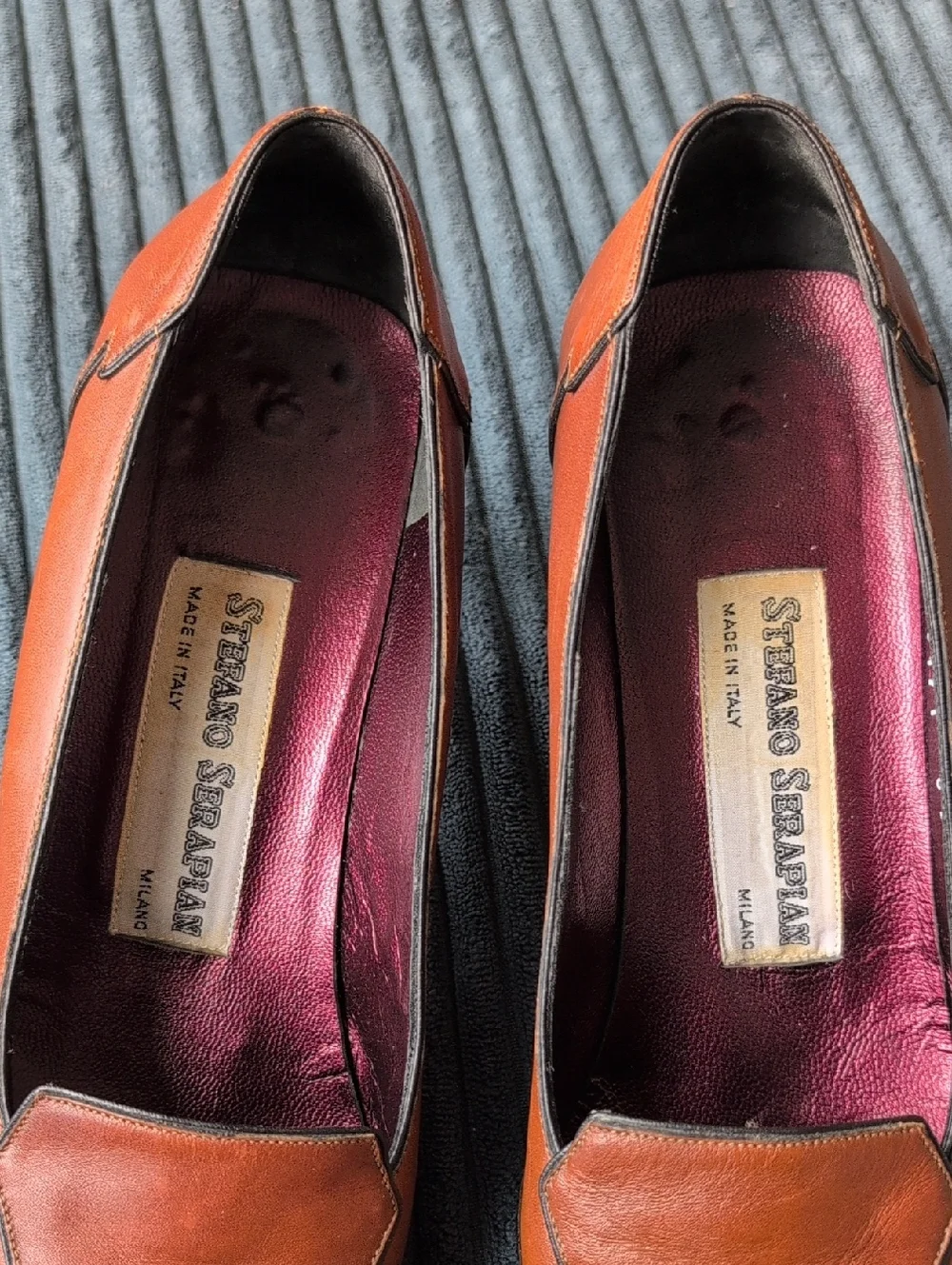 RARE Stefano Serapian 6.5 Vintage Women's Brown Square Toe Heel Italy Milan